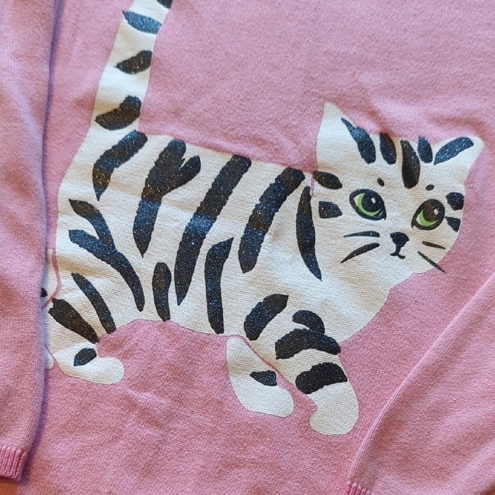 H&M Pink Sweaters with Playful Cat Design And Fuzzy Animal Print. - Picture 6 of 6